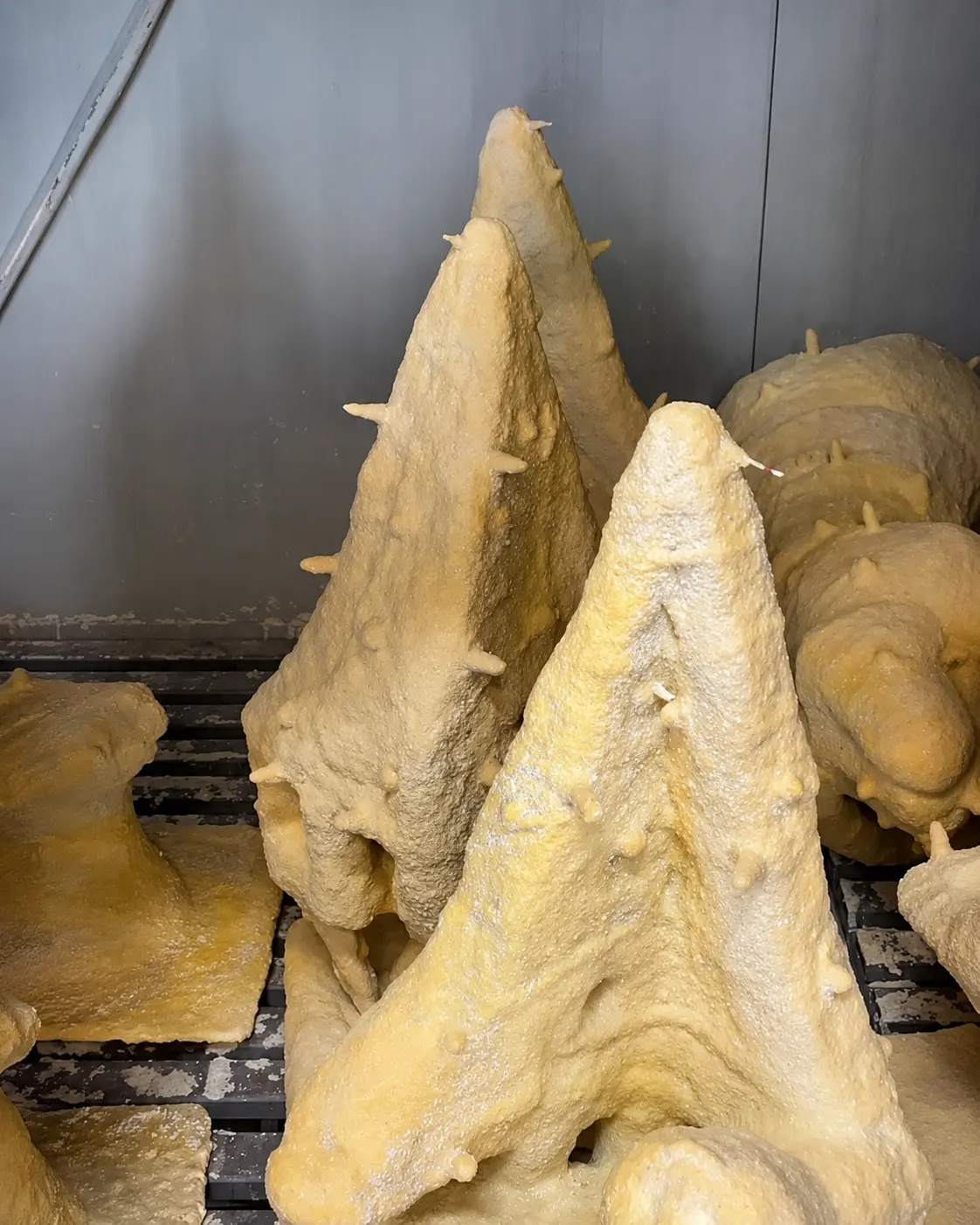 Forms drying in the studio