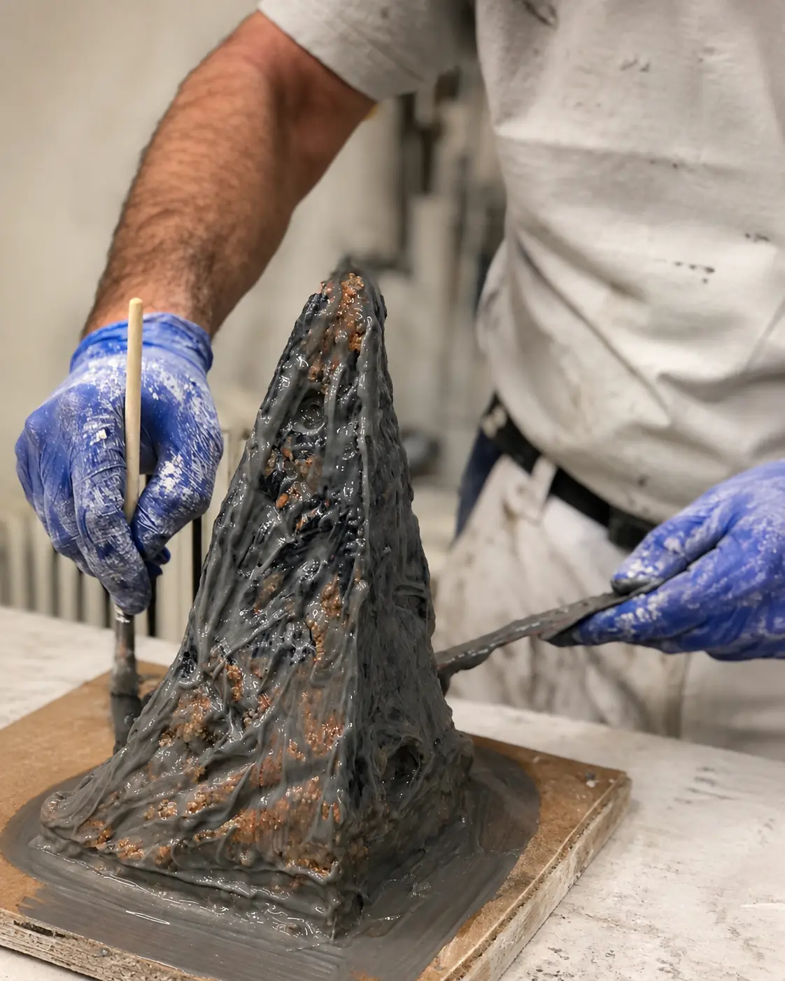 Glazing the form by hand